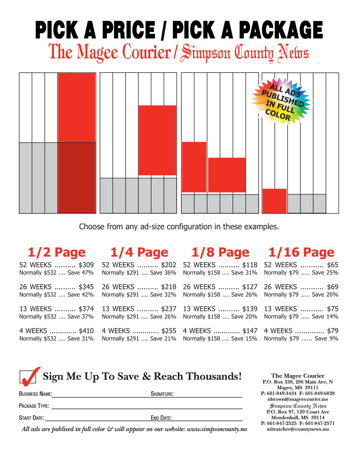 Pick a Price/Package